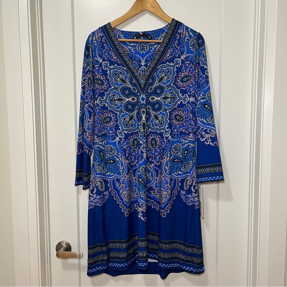 HALE BOB - V-Neck Long-Sleeve Dress - Colbalt - Women’s XL - Picture 4 of 13